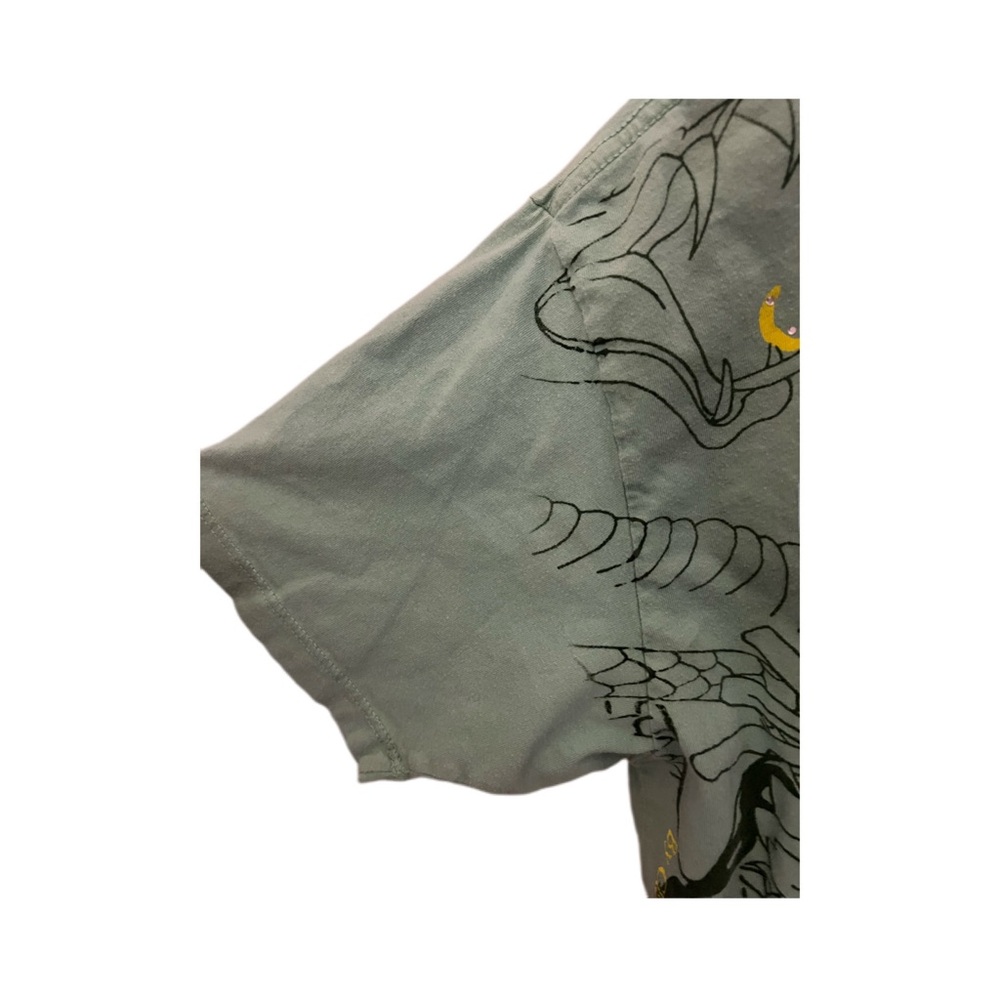 Ed Hardy Green Graphic Short Sleeve Tee with Multicolor Tattoo Print - Picture 4 of 12